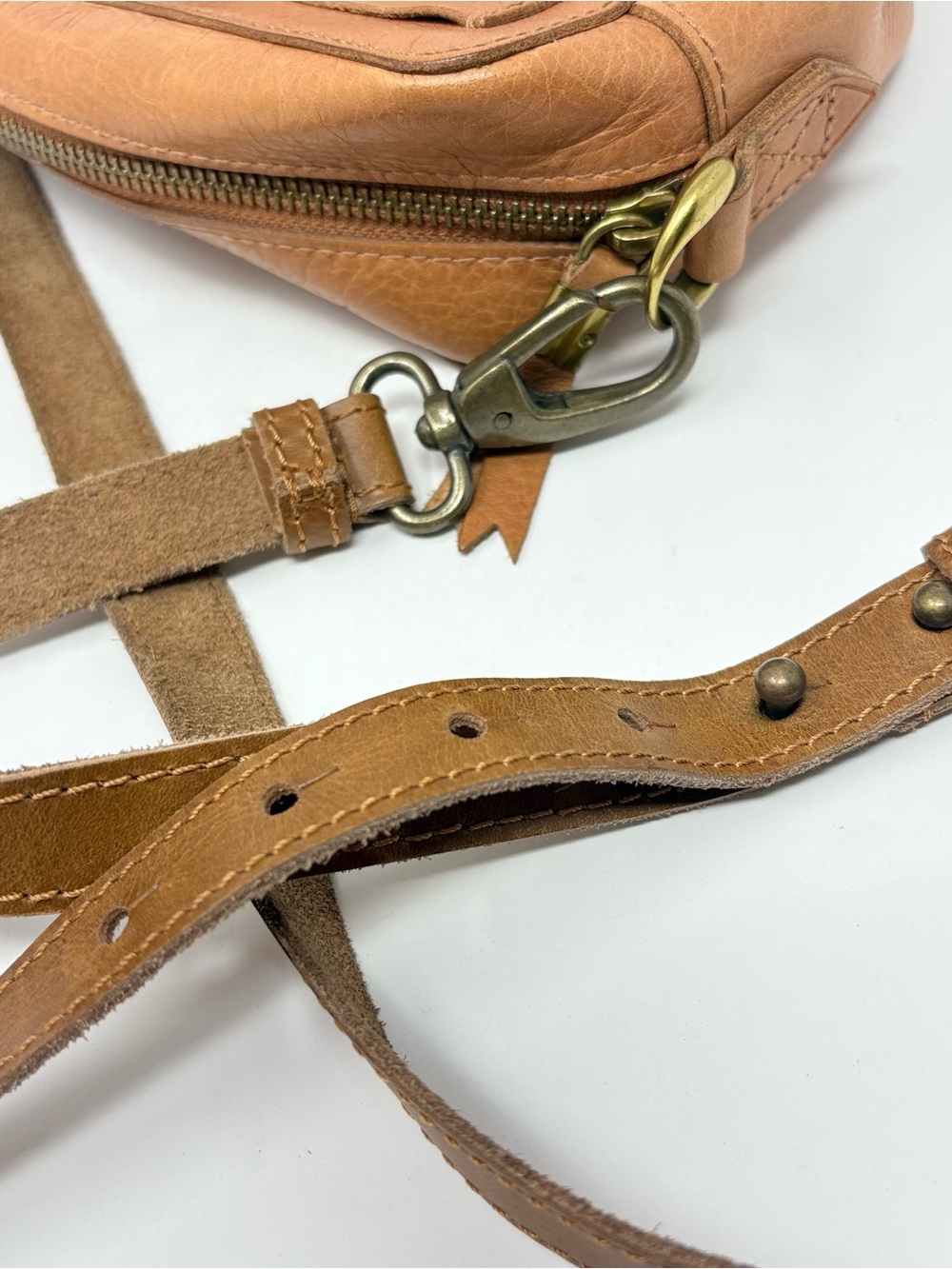 Madewell Tan Brown Leather Crossbody Bag Shoulder Purse The Transport Camera Bag - Picture 9 of 12